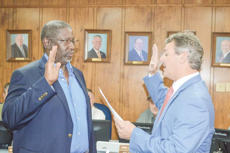 IssacBowieSwearing-web Issac Bowie was recently appointed to the Port of Iberia Board of Commissioners by the City of Jeanerette